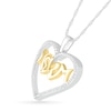 Thumbnail Image 2 of 1/6 CT. T.W. Diamond &quot;MOM&quot; with Butterfly Heart Pendant in Sterling Silver and 14K Gold Plate