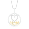 Thumbnail Image 1 of 1/20 CT. T.W. Diamond Heart &quot;MOM&quot; Circle Pendant in Sterling Silver and 14K Gold Plate