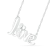 Thumbnail Image 2 of Diamond Accent Cursive Motherly &quot;love&quot; Necklace in Sterling Silver