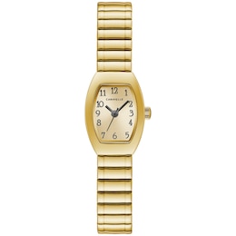 Ladies' Caravelle by Bulova Gold-Tone Expansion Watch with Tonneau Champagne Dial (Model: 44L261)