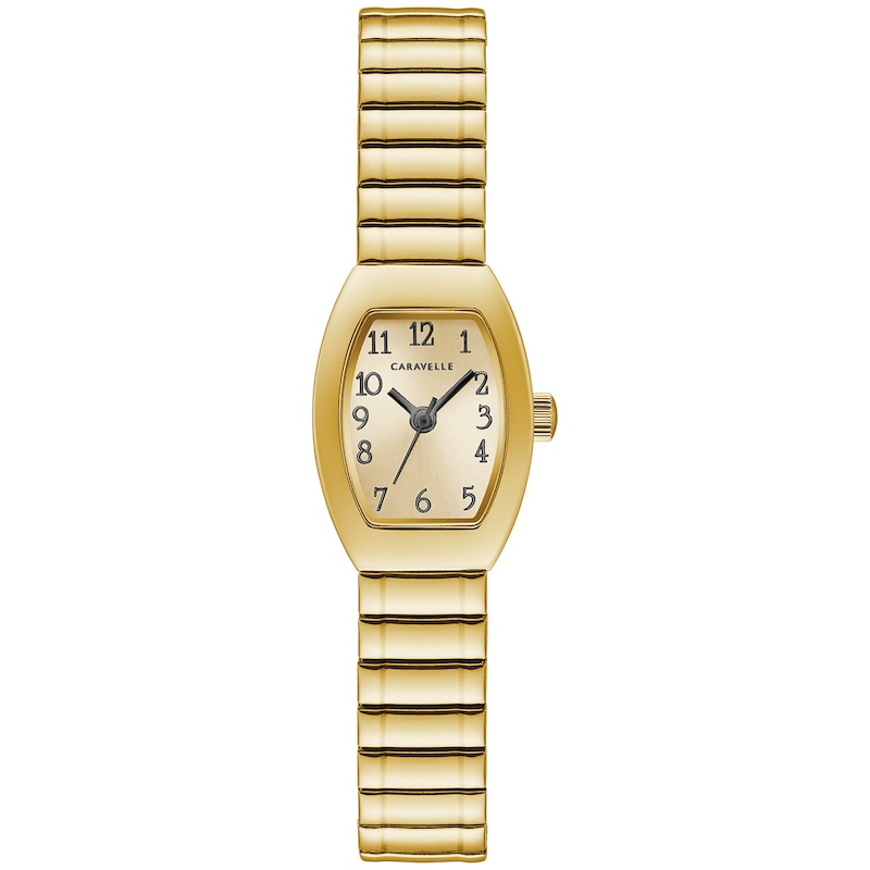 Main Image 1 of Ladies' Caravelle by Bulova Gold-Tone Expansion Watch with Tonneau Champagne Dial (Model: 44L261)