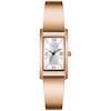 Thumbnail Image 0 of Ladies' Caravelle by Bulova Rose-Tone Bangle Watch with Rectangular Silver-Tone and White Dial (Model: 44L264)