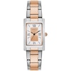 Thumbnail Image 1 of Ladies' Caravelle by Bulova Two-Tone Watch with Rectangular Rose-Tone and White Dial (Model: 45L187)