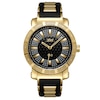 Thumbnail Image 0 of Men's JBW "562" 1/8 CT. T.W. Diamond and Crystal Accent 18K Gold Plate Strap Watch with Black Dial (Model: JB-6225-J)