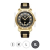 Thumbnail Image 3 of Men's JBW "562" 1/8 CT. T.W. Diamond and Crystal Accent 18K Gold Plate Strap Watch with Black Dial (Model: JB-6225-J)