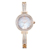 Thumbnail Image 1 of Ladies' Citizen Eco-Drive® Silhouette Crystal Rose-Tone Bangle Watch with Mother-of-Pearl Dial (Model: EM0863-53D)