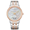 Thumbnail Image 1 of Ladies' Citizen Eco-Drive® Calendrier Diamond Two-Tone Chronograph Watch with Mother-of-Pearl Dial (Model: FD0006-56D)