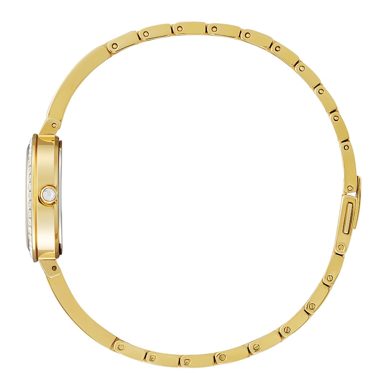 Main Image 2 of Ladies' Citizen Eco-Drive® Silhouette Crystal Gold-Tone Bangle Watch with Mother-of-Pearl Dial (Model: EM0862-56D)