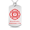 Thumbnail Image 0 of Engravable Firefighter Dog Tag Pendant in Sterling Silver (1-6 Lines) - 22"