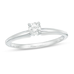 1/5 CT. Diamond Solitaire Promise Ring in 10K White Gold (I/I3)