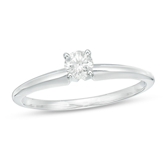 1/5 CT. Diamond Solitaire Promise Ring in 10K White Gold (I/I3) | Zales ...