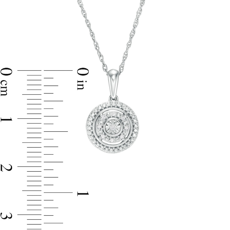 Main Image 3 of Composite Diamond Frame Pendant in Sterling Silver