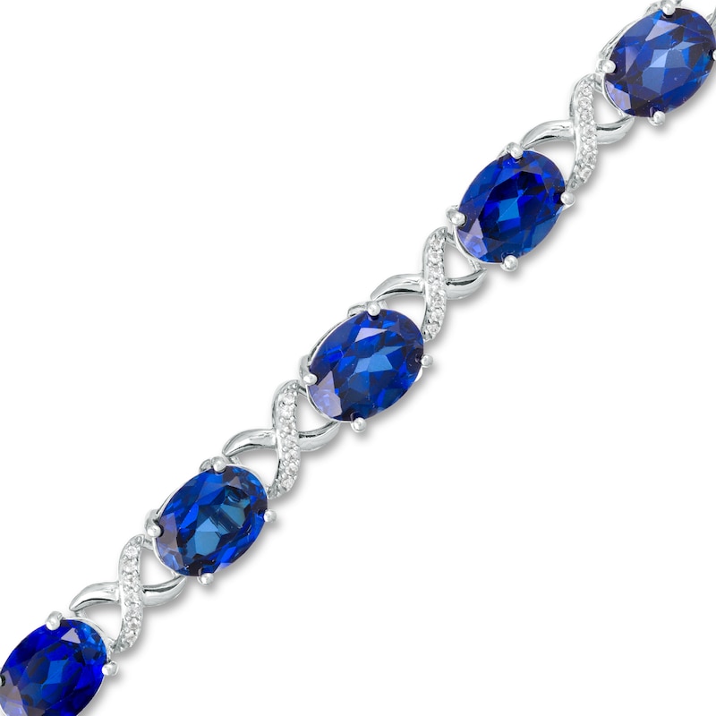 Infinity Blue and White Sapphire Pave Link Bracelet