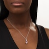 Thumbnail Image 2 of Pear-Shaped Lab-Created Pink and White Sapphire Abstract Ribbon Pendant in Sterling Silver