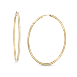 Made in Italy 40.0mm Continuous Tube Hoop Earrings in 14K Gold