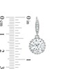 Thumbnail Image 3 of 8.0mm Lab-Created White Sapphire Halo Pendant and Drop Earrings Set in Sterling Silver