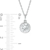 Thumbnail Image 4 of 8.0mm Lab-Created White Sapphire Halo Pendant and Drop Earrings Set in Sterling Silver