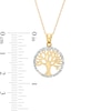 Thumbnail Image 2 of Diamond-Cut Family Tree Open Circle Frame Pendant in 10K Two-Tone Gold