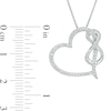 Thumbnail Image 3 of 1/3 CT. T.W. Diamond Tilted Heart with Infinity Pendant in Sterling Silver