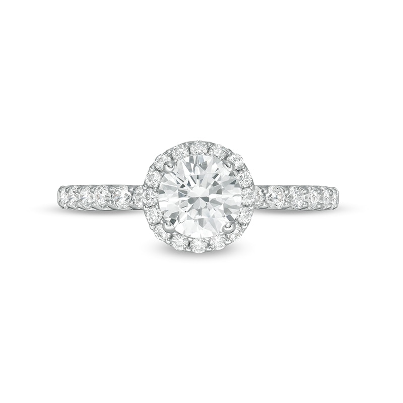 Main Image 4 of 1-1/2 CT. T.W. Certified Lab-Created Diamond Frame Engagement Ring in 14K White Gold (F/VS2)