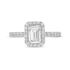 Thumbnail Image 4 of 1-1/2 CT. T.W. Certified Emerald-Cut Lab-Created Diamond Frame Engagement Ring in 14K White Gold (F/VS2)