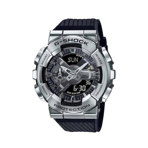 Men's Casio G-Shock Classic Strap Watch With Black And Silver-Tone Dial (Model: GM110-1A)