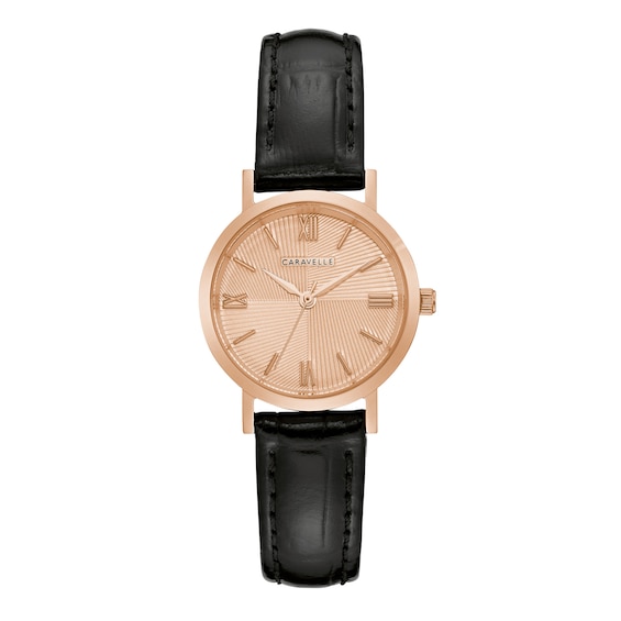 Ladies' Caravelle By Bulova Rose-Tone Strap Watch With Rose-Tone Dial (Model: 44L259)