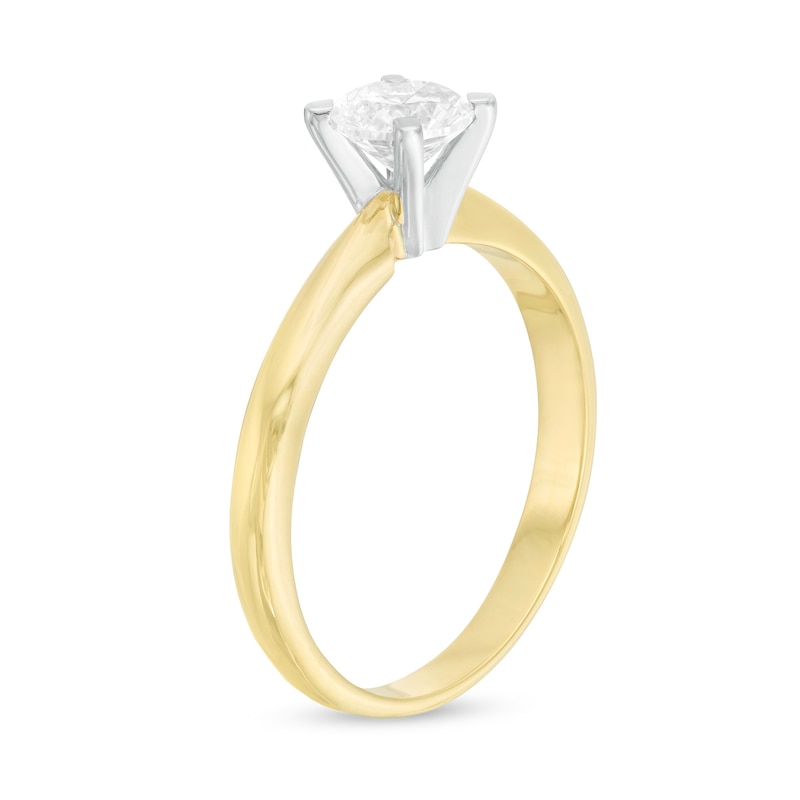 Main Image 3 of 3/4 CT. Diamond Solitaire Engagement Ring in 14K Gold (J/I2)