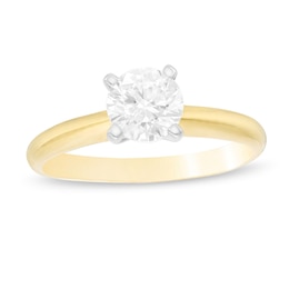 1 CT. Certified Diamond Solitaire Engagement Ring in 14K Gold (J/I2)
