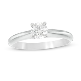 1/2 CT. Diamond Solitaire Engagement Ring in 14K White Gold (J/I2)