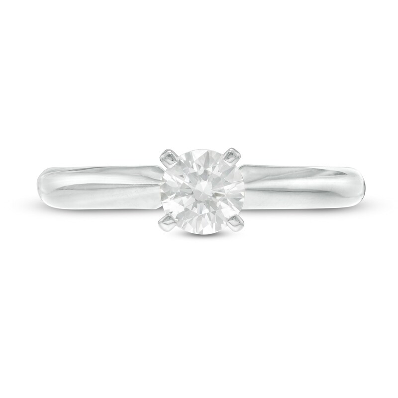 Main Image 4 of 1/2 CT. Diamond Solitaire Engagement Ring in 14K White Gold (J/I2)