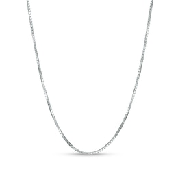 0.55mm Box Chain Necklace in Solid 14K White Gold - 16&quot;