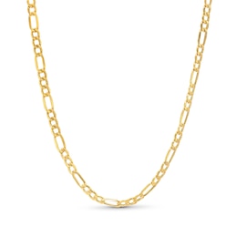 3.6mm Figaro Chain Necklace in Hollow 14K Gold - 18&quot;