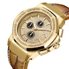 Thumbnail Image 2 of Men's JBW Saxon 1/6 CT. T.W. Diamond 18K Gold Plate Strap Watch with Gold-Tone Dial (Model: JB-6101L-10D)