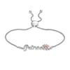 1/5 CT. T.W. Diamond Princess Crown Bolo Bracelet In Sterling Silver With 10K Rose Gold â 9.5