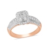 Thumbnail Image 0 of 3/4 CT. T.W. Baguette Diamond Frame Multi-Row Ring in 14K Rose Gold