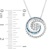 Thumbnail Image 2 of 1/5 CT. T.W. Composite Diamond and Lab-Created Blue Sapphire Chain Link Swirl Circle Pendant in Sterling Silver