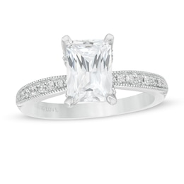 Vera Wang Love Collection 2-1/4 CT. T.W. Certified Emerald-Cut Diamond Engagement Ring in 14K White Gold (I/SI2)