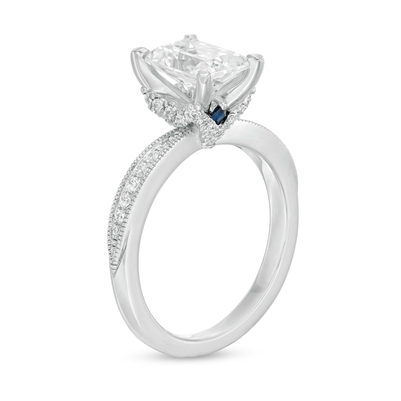 Main Image 3 of Vera Wang Love Collection 2-1/4 CT. T.W. Certified Emerald-Cut Diamond Engagement Ring in 14K White Gold (I/SI2)