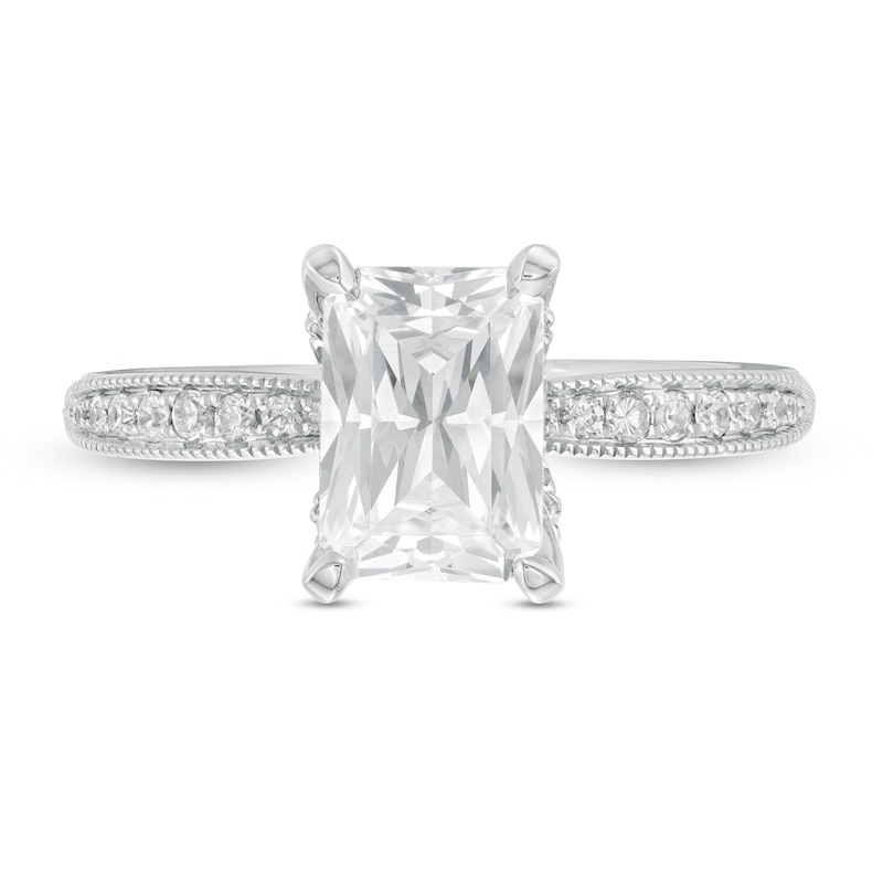 Main Image 4 of Vera Wang Love Collection 2-1/4 CT. T.W. Certified Emerald-Cut Diamond Engagement Ring in 14K White Gold (I/SI2)