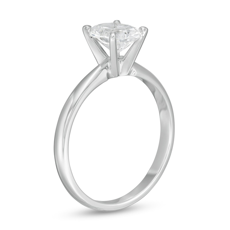 Main Image 3 of 1-1/2 CT. Certified Oval Lab-Created Diamond Solitaire Engagement Ring in 14K White Gold (F/VS2)