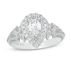 Thumbnail Image 1 of Vera Wang Love Collection 1 CT. T.W. Pear-Shaped Diamond Double Frame Engagement Ring in 14K White Gold