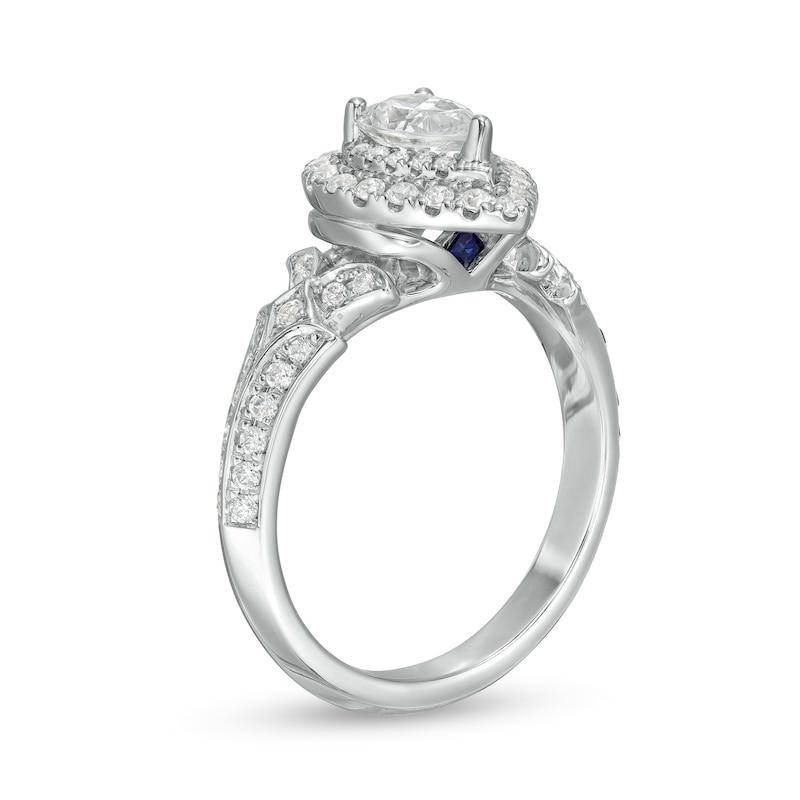 Main Image 3 of Vera Wang Love Collection 1 CT. T.W. Pear-Shaped Diamond Double Frame Engagement Ring in 14K White Gold