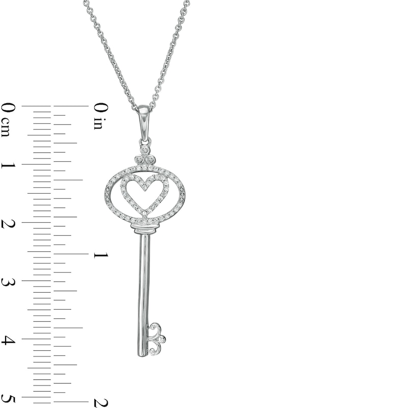 Zales 1/6 Ct. T.W. Diamond Heart-Top Key Pendant