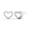 Thumbnail Image 1 of 1/6 CT. T.W. Diamond Heart Stud Earrings in 14K White Gold