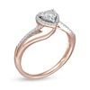 Thumbnail Image 2 of 1/5 CT. T.W. Diamond Heart Frame Split Shank Promise Ring in 10K Rose Gold