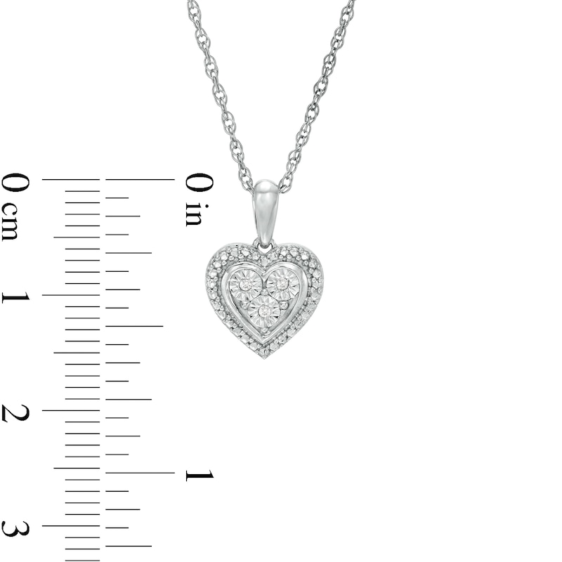 Main Image 3 of Diamond Accent Heart Pendant in Sterling Silver