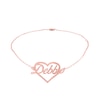 Thumbnail Image 1 of Script Name Heart Outline Anklet in Sterling Silver with 14K Yellow or Rose Gold Plate (1 Line) - 10&quot;