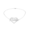 Thumbnail Image 1 of Script Name Heart Outline Anklet in Sterling Silver (1 Line) - 10&quot;