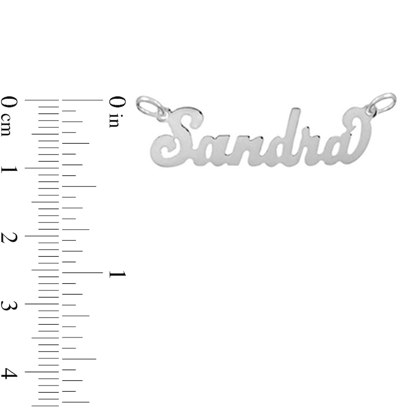 Script Name Anklet in Sterling Silver (1 Line) - 10"